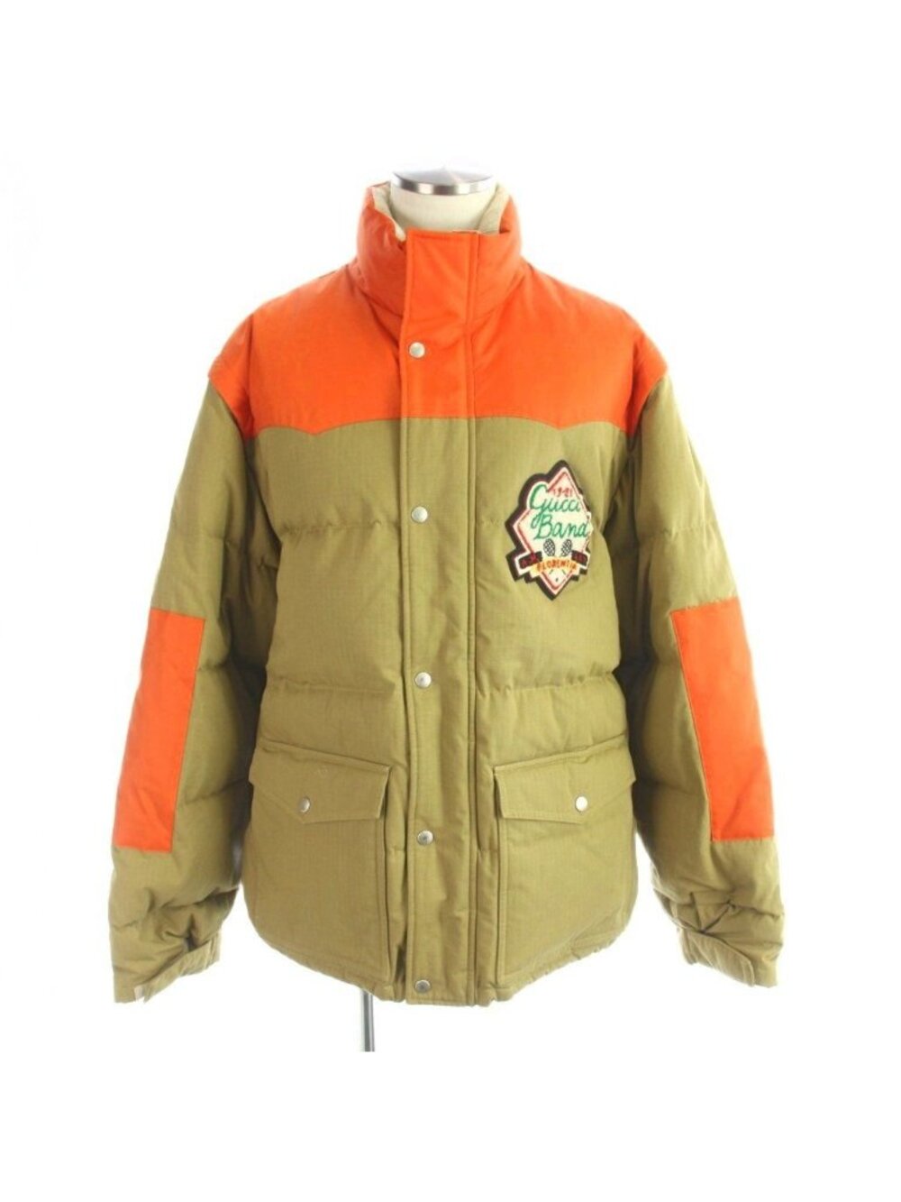 Gucci Down Vest 2-Way Patch Logo 50 Orange Brown MW